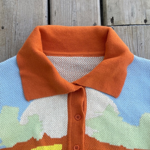 SHEIN Colorful Button-Up Cropped Cardigan Size 8/10 - Picture 3 of 8